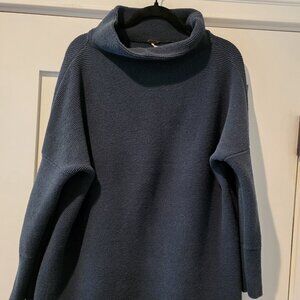 Free People Ottoman Knit Tunic sweater, green, size M